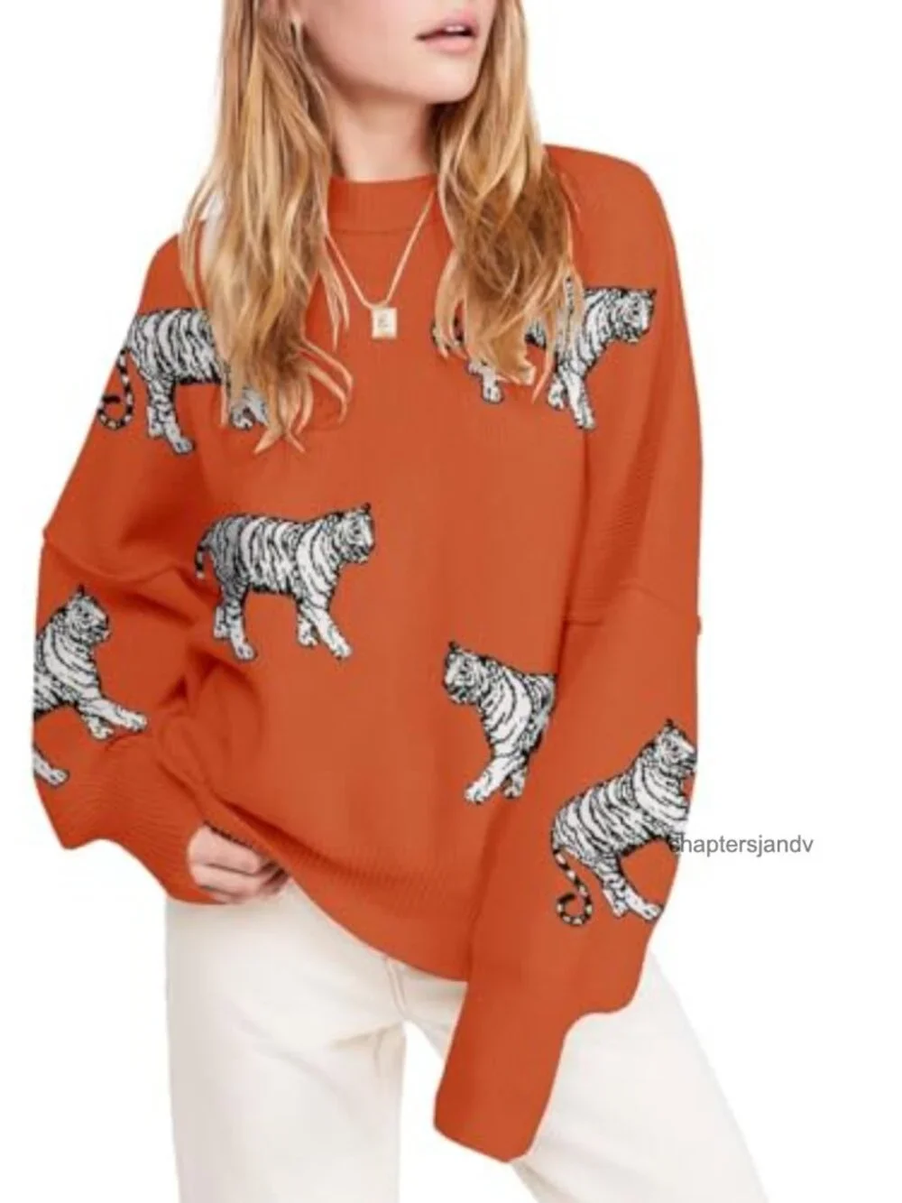 Womens Oversized Crewneck Batwing Sleeve Knit Pullover Sweater Loose Jumper